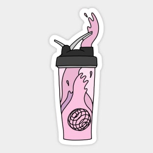 Strawberry Pink Protein Shake Shaker Sticker